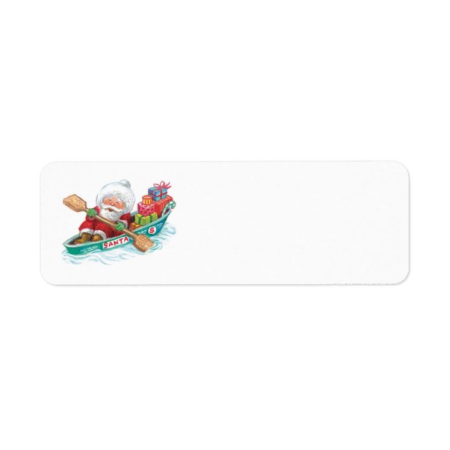 Cute Cartoon Jolly Santa Claus in a Row Boat (Front)