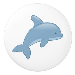 Cute Cartoon Jumping Dolphin Ceramic Knob
