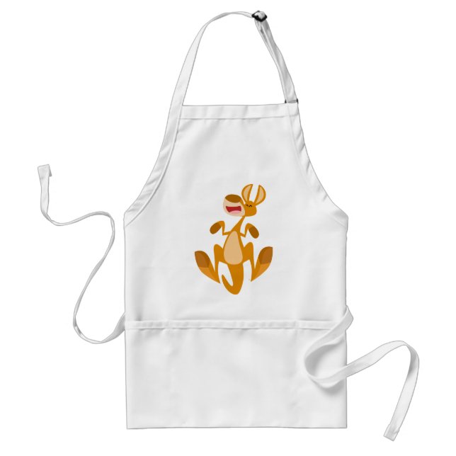 Cute Cartoon Jumping Kangaroo Cooking Apron (Front)