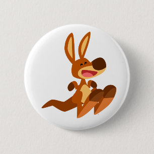 Cute Cartoon Kangaroo Joey 2 Inch Round Button