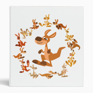 Cute Cartoon Kangaroos Mandala Avery Binder