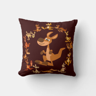 Cute Cartoon Kangaroos Mandala Pillow
