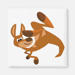 Cute Cartoon Kangaroo's Somersault Magnet