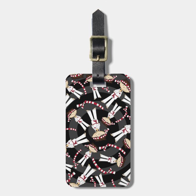 Cute Cartoon Karate Boy Pattern Luggage Tag (Front Vertical)