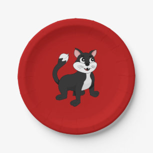 Cute cartoon kitten paper plate