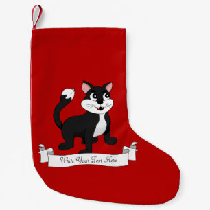 Cute cartoon kitten small christmas stocking
