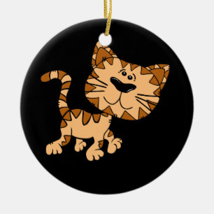 Cute Cartoon Kitty Cat Ceramic Ornament