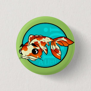 CUTE CARTOON KOI FISH ROUND BUTTON
