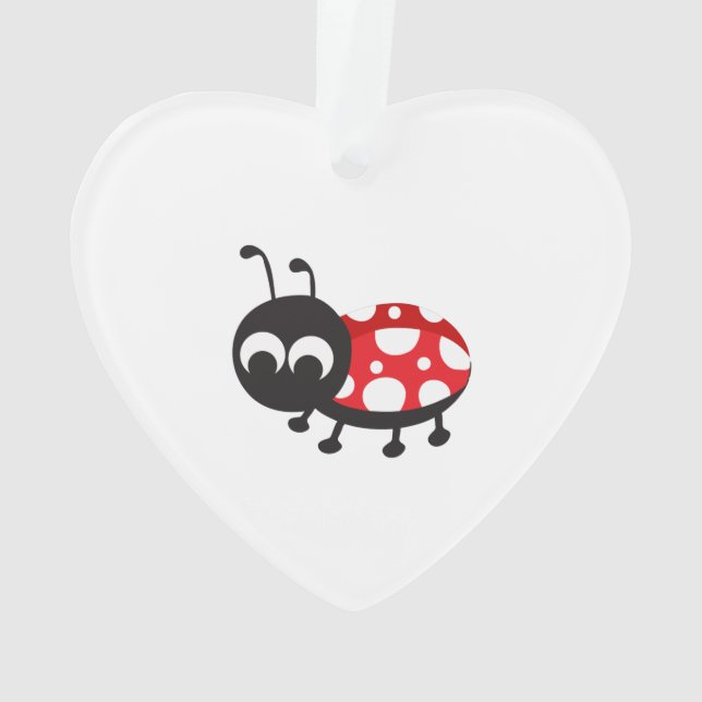 Cute Cartoon Ladybug Ornament (Back)