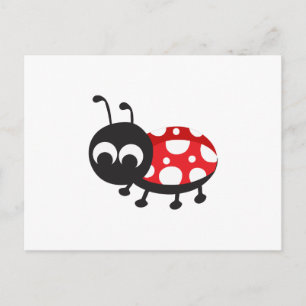 Cute Cartoon Ladybug Postcard