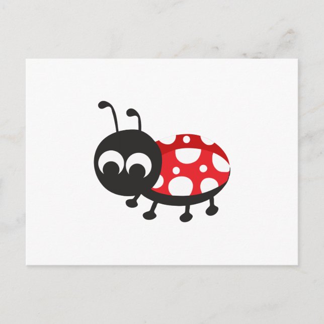 Cute Cartoon Ladybug Postcard (Front)