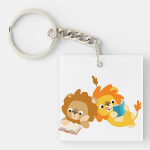 Cute Cartoon Lecteurs Lion Acrylique Porte - clé