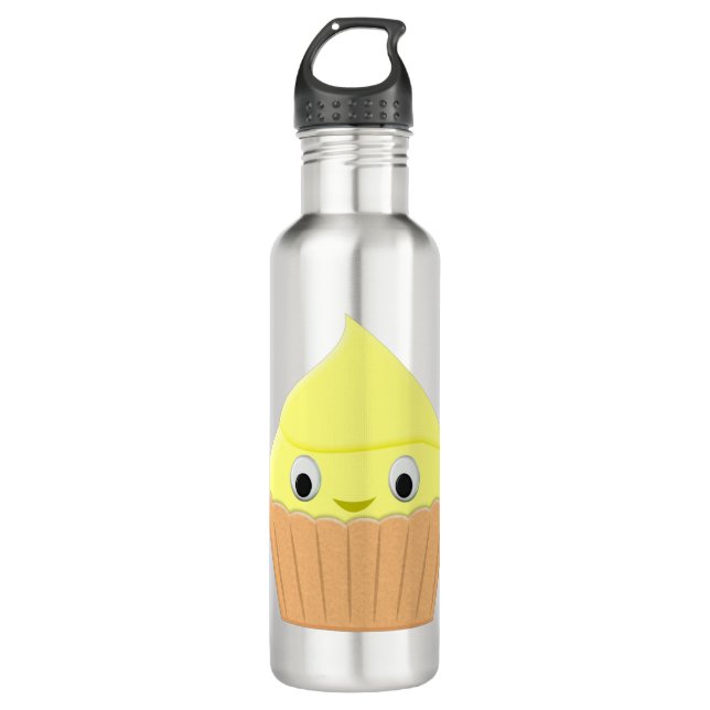 Cute Cartoon Lemon Cupcake 710 Ml Water Bottle (Front)