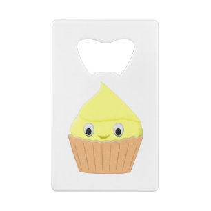 Cute Cartoon Lemon Cupcake Credit Card Bottle Opener