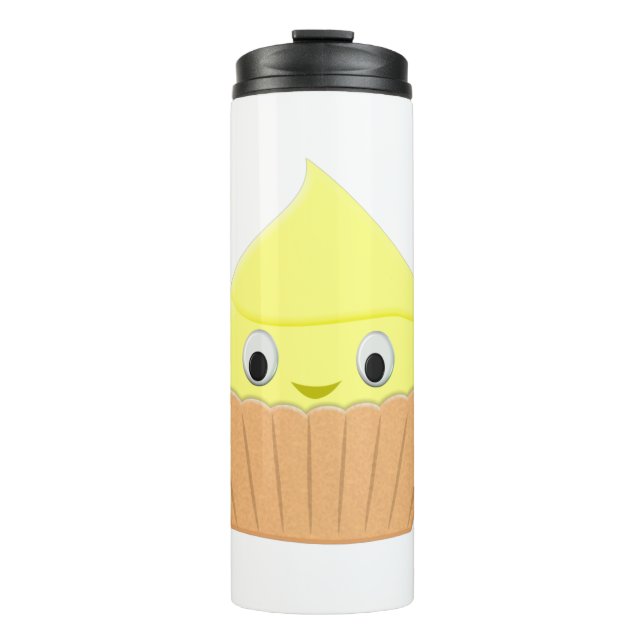 Cute Cartoon Lemon Cupcake Thermal Tumbler (Front)