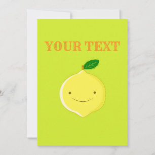 Cute Cartoon Lemon  Invitation