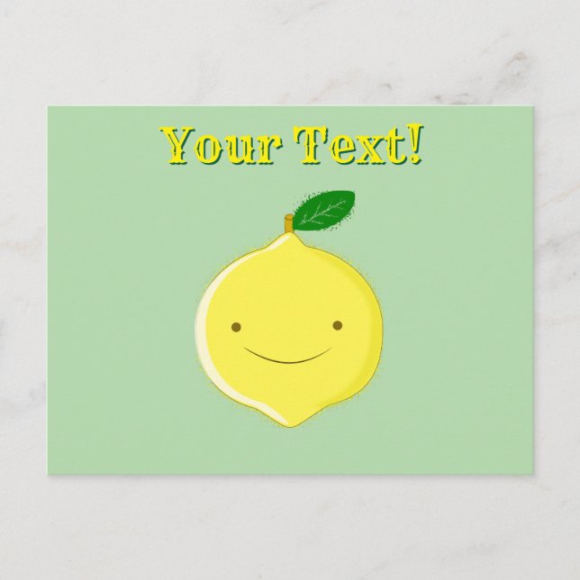 Cute Cartoon Lemon Postcard (Front)