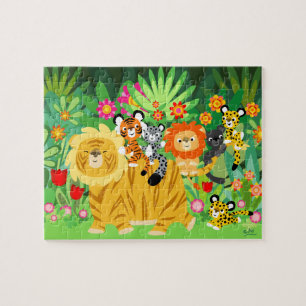 Cute Cartoon Liger et amis Puzzle