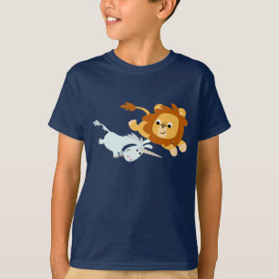 Cute Cartoon Lion and Unicorn Children T-Shirt