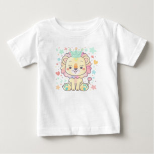 Cute Cartoon Lion Cub with Crown Baby T-Shirt