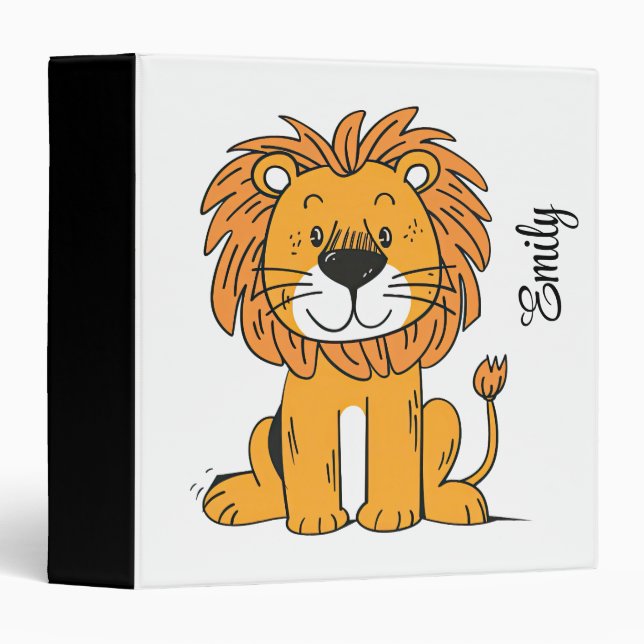 Cute cartoon lion decoration binder (Front/Spine)