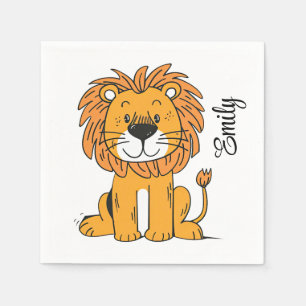 Cute cartoon lion decoration napkin