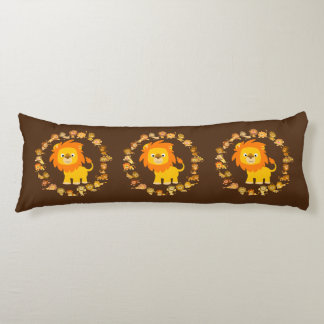 Cute Cartoon Lion Mandala Body Pillow
