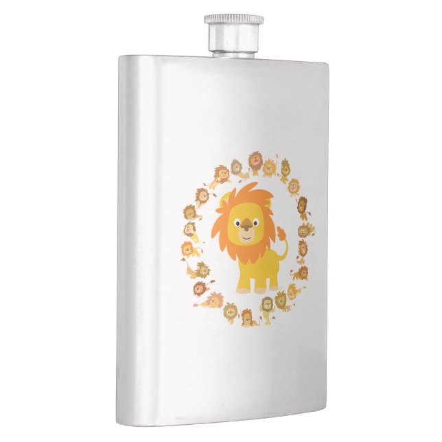 Cute Cartoon Lion Mandala Classique Flacon (Droite)