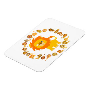 Cute Cartoon Lion Mandala Flexible Magnet