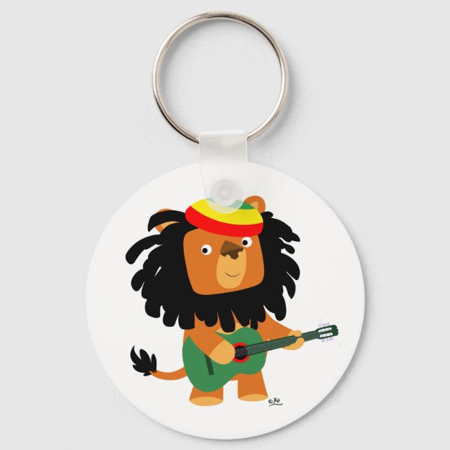 Cute Cartoon Lion of Zion Keychain (Front)