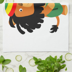Cute Cartoon Lion of Zion Serviette de cuisine