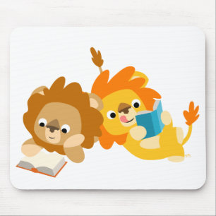 Cute Cartoon Lion Readers mousepad