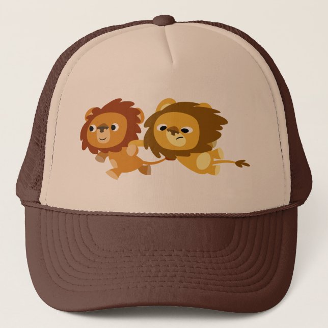 Cute Cartoon Lions in a Hurry Hat (Front)