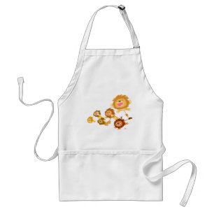 Cute Cartoon Lions' Parade Apron