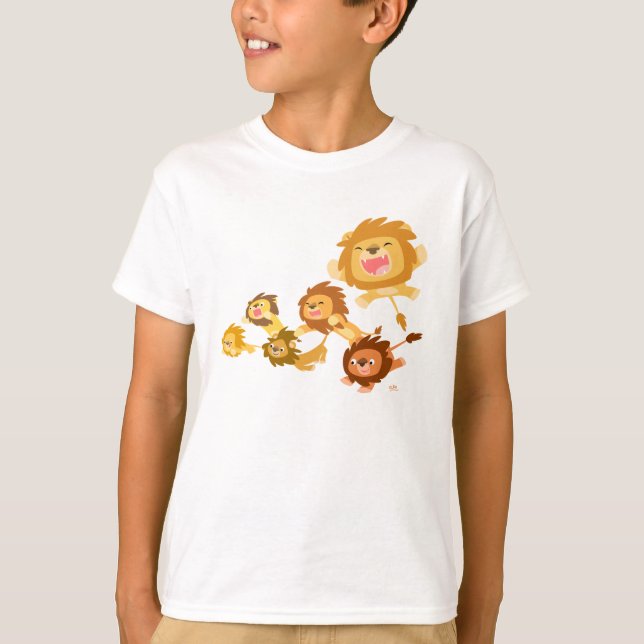 Cute Cartoon Lions' Parade Children T-shirt (Front)