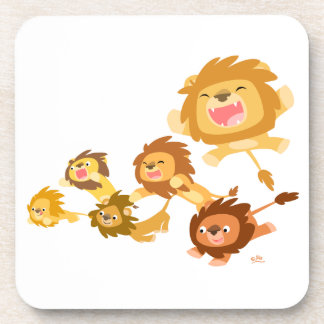 Cute Cartoon Lions' Parade Coasters Set