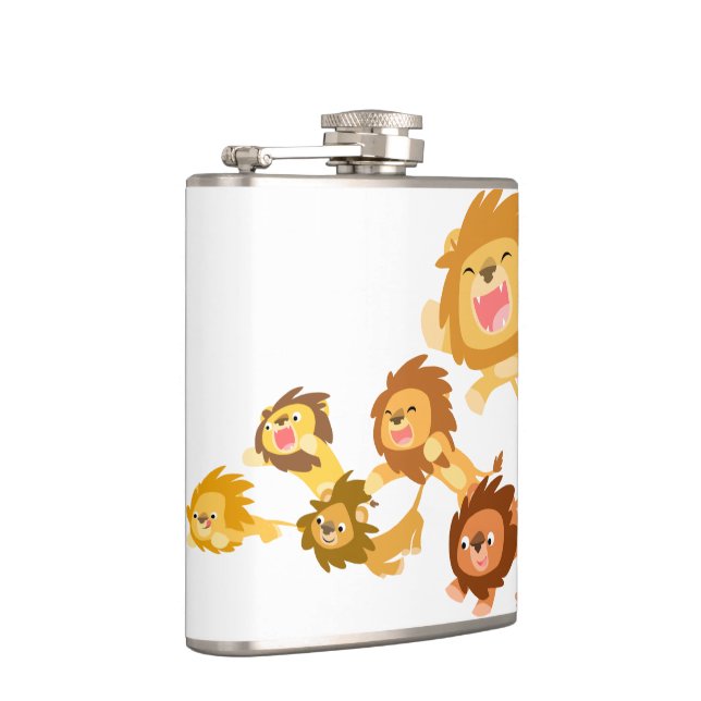Cute Cartoon Lions' Parade Hip Flask (Right)