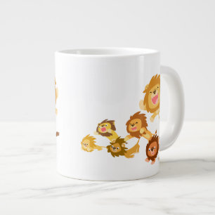 Cute Cartoon Lions' Parade Jumbo Mug