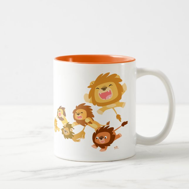 Cute Cartoon Lions' Parade Mug (Right)