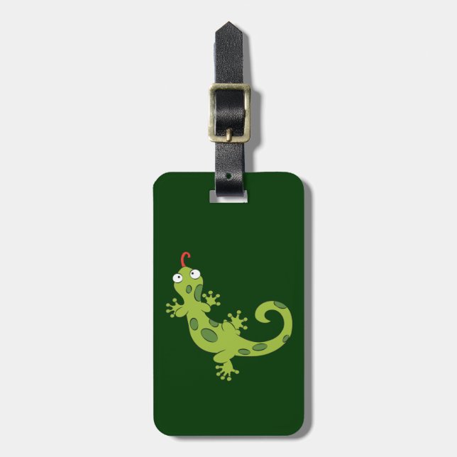 cute cartoon lizard luggage tag (Front Vertical)