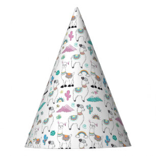 Cute Cartoon Llama Pattern Party Hat
