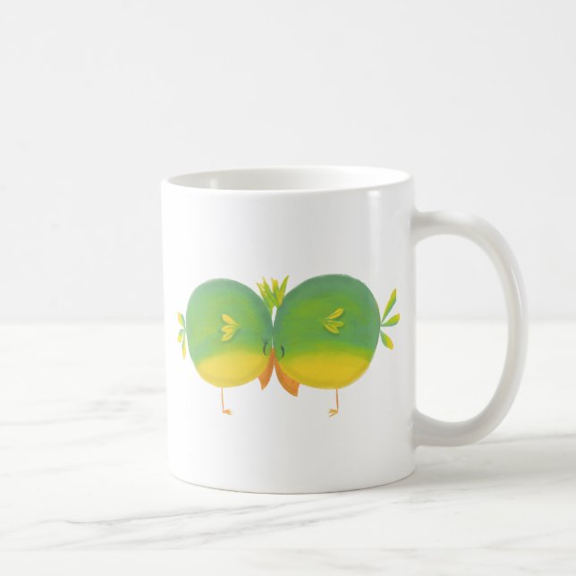 Cute Cartoon Love Birds Coffee Mug (Right)