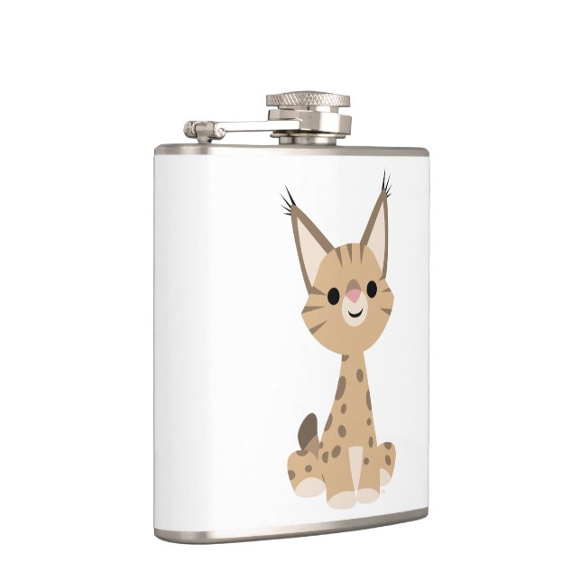 Cute Cartoon Lynx Hip Flask (Right)