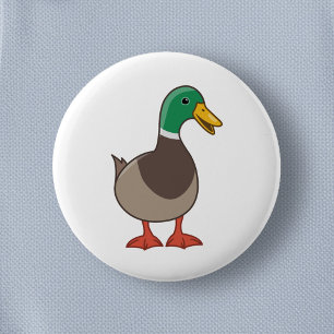 Cute Cartoon Mallard Duck 2 Inch Round Button