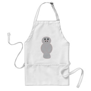 Cute Cartoon Manatee Vector Illustration Standard Apron