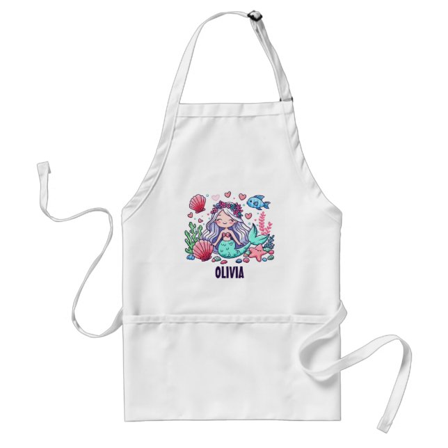 Cute Cartoon Mermaid Personalized  Standard Apron (Front)