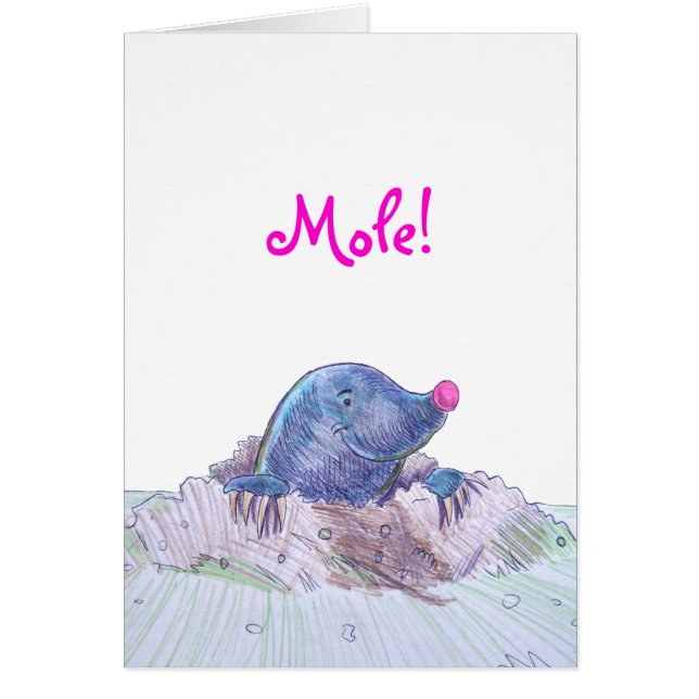Cute Cartoon Mole and Molehill (Front)