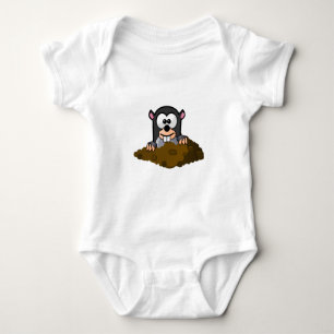 Cute Cartoon Mole Popping Up Out of the Ground Baby Bodysuit