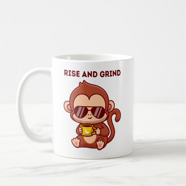 Cute Cartoon Monkey Mug (Left)