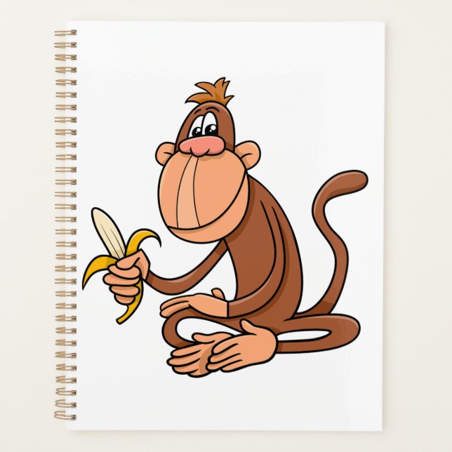 Cute Cartoon Monkey with Banana Funny Animal (Devant)